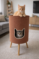 Toca casinha de gatos Veludo cotelê Premium Construpet