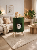 Toca Casinha de Gatos Carpete Verde Premium Construpet